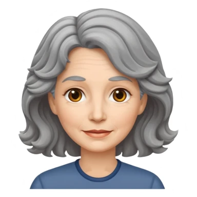 Femme 53 ans cheveux gris ondulés  sticker