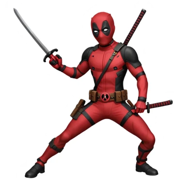 Deadpool with katana sticker