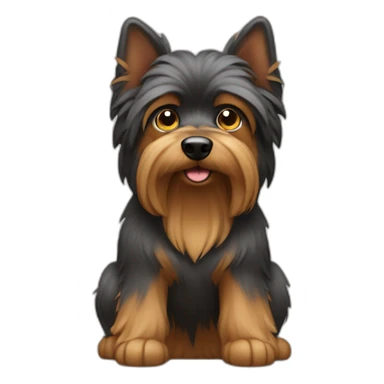 Giant Yorkshire dog with darker fur sticker