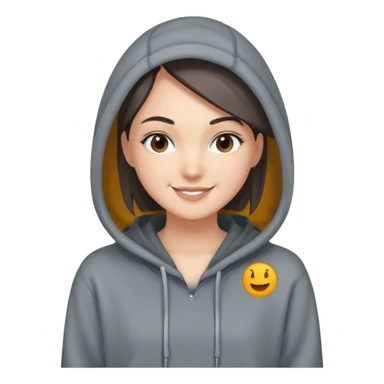 Sasha Gray in gray oversized hoodie full height sticker