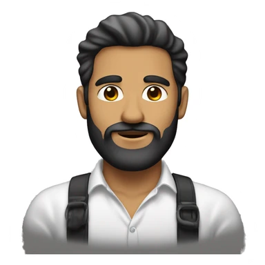 hombre blanco con barba negra copete y con nariz repingada sticker