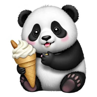 Panda eating ice cream se  sticker