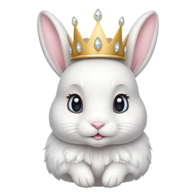 Rabbit King – fluffy white bunny with a small diamond tiara.
 sticker