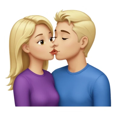 blonde girl and gay guy kissing sticker