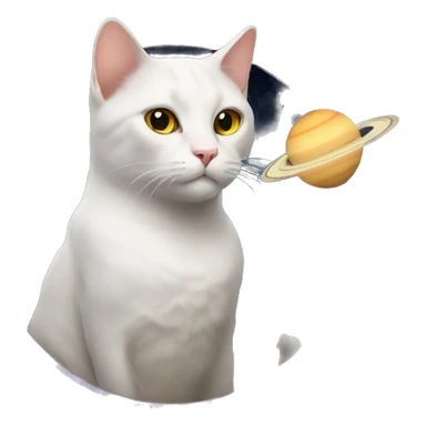 Cat with saturn sticker
