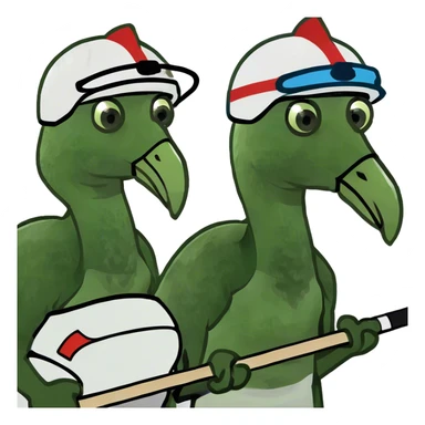 flamingos play hockey  sticker