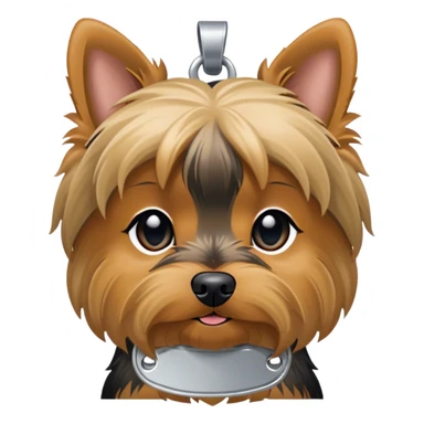 Yorkie with a dog tag that says Ace sticker