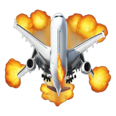 Airbus 320 with engines on fire sticker