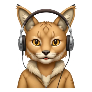 lynx with headphones listening to music sticker