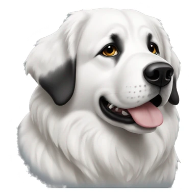 Great Pyrenees with black and white face sticker