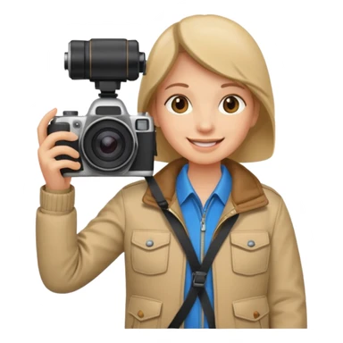 a tourist in europe holding a camera not wearing khaki sticker