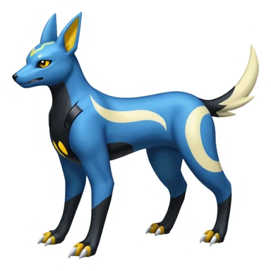 Manectric-Electrike-Lugia-Umbreon-Houndoom-Fakémon-hybrid-creature (full body), 4 legs sticker