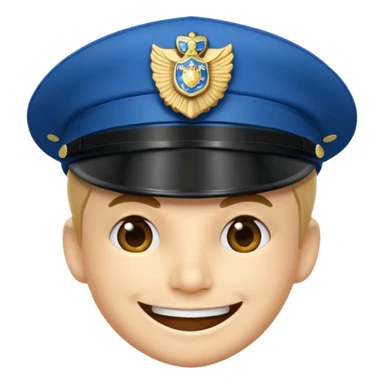 Emoticono de policía sonriente con gorra de policía municipal de Pamplona  sticker