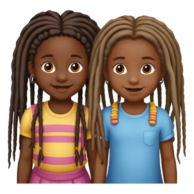 darkskin toddler twin girls with dreads sticker