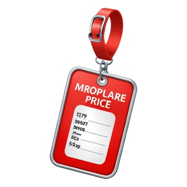 red white Price tag sticker