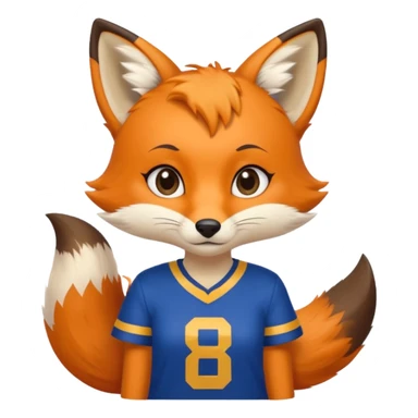 A cute girl fox with a bushy tail wearing a LA Rams shirt sticker