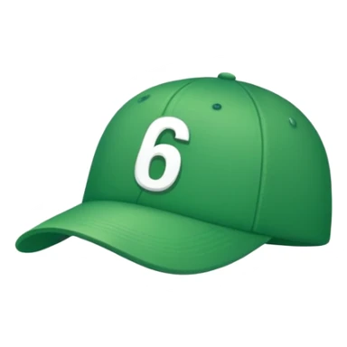 green cap with number “6” on it sticker