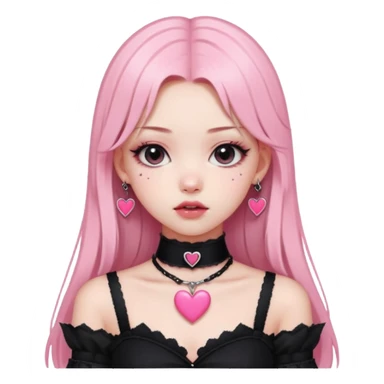 BLACKPINK-inspired gothic clothes ,  hearts, black and pink, cute,  sticker