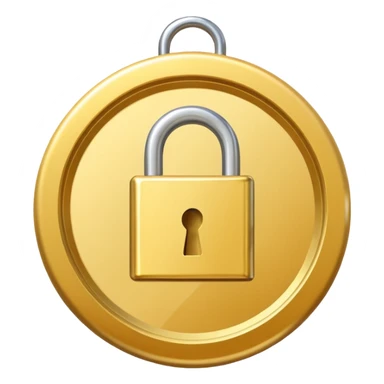 a gold medal with ONLY ONE lock engraved on it sticker