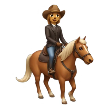 a dachshund riding a horse sticker