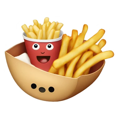 french fries with hotdog in bowl sticker
