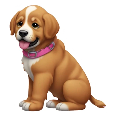 Baby gronk rizzing up a  Tibetan Mastiff pink sticker