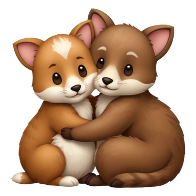 2 animaux amoureux sticker