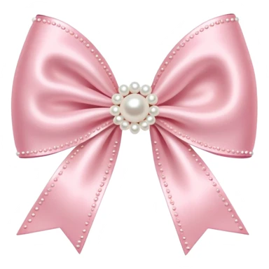 Pastel pink bow with pearls sticker