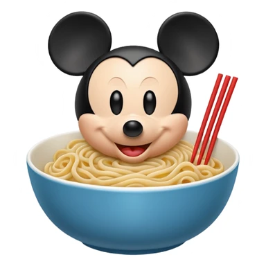 Mickey Mouse bowl noodle sticker
