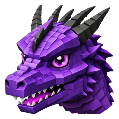 Minecraft black dragon head with purple eyes sticker