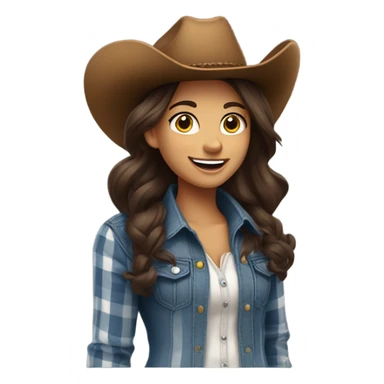 Pretty brunette cowgirl  sticker