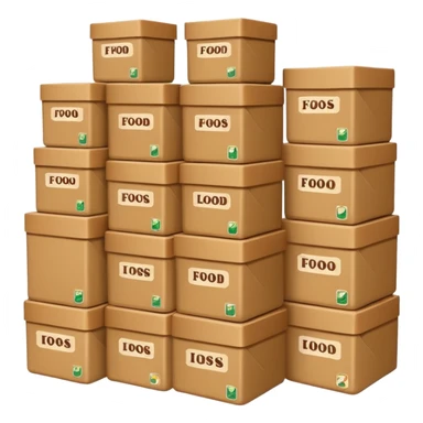 boxes of canned food sticker