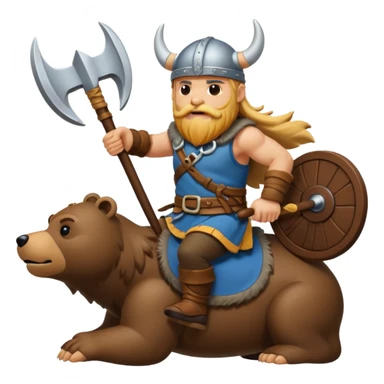 Viking riding bear sticker