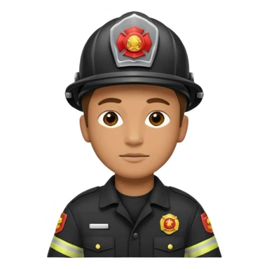 Firefighter with Black uniform sticker