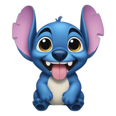 Stitch tient un appareil photo sticker