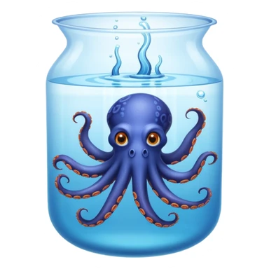 octopus swimming in water tank sticker