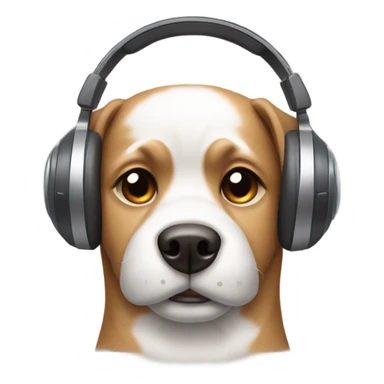 Dog wearing headphones  sticker