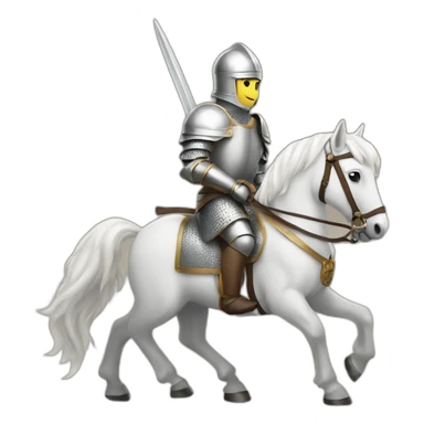 knight on white horse sticker