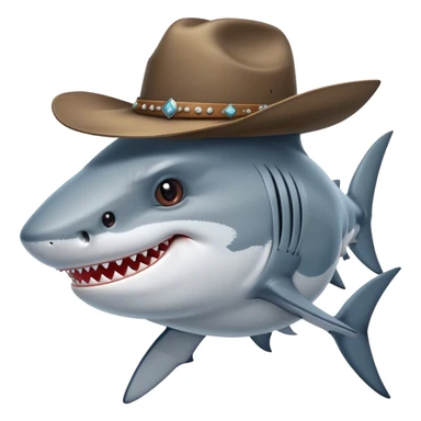Shark with a cowboy hat  sticker