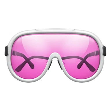 protective glasses with pink lenses and adjustable safety strap, elastic band sticker