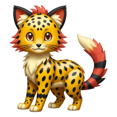 Glossy Sparkly Gembonded Spotty Stripy Hairy Floofy-Poofy Liepard-Linoone-Litten-Pokémon-fusion-creature (full body) sticker