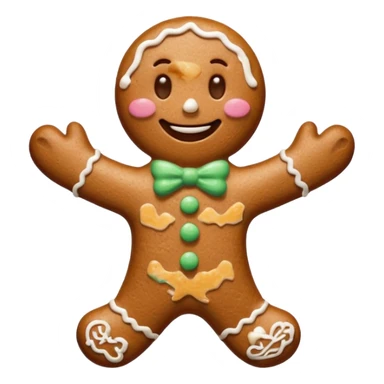 Gingerbread Man with icing smile sticker