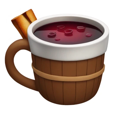 Mulled wine in a craft cup sticker