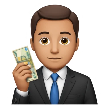 AN UNCLE with a tie in business clothes and with euro money
 sticker