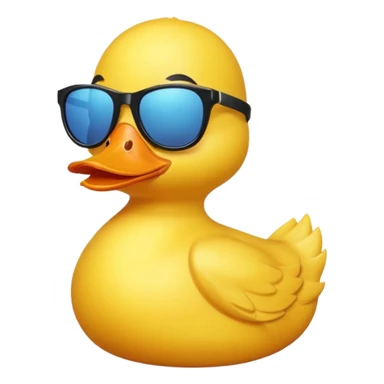 dame un pato amarillo con lentes de sol sticker