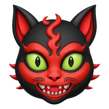 Black devil alien with cat ears smirking sticker
