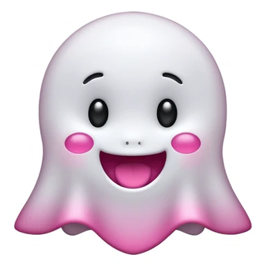 fantasma cute con lazo rosa sticker