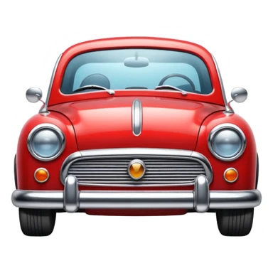 red small retro car front sticker