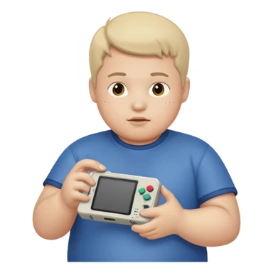 fat boy playing game boy sticker