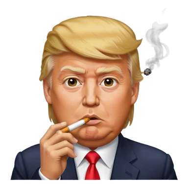 Donald trump with cigarette in mouth sticker